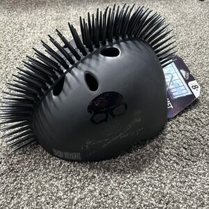 Krash Youth Kids Bike Skate Helmet One Size Black Mohawk Skull 54-58cm 8+